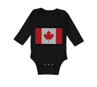 Long Sleeve Bodysuit Baby Made in America with Canadian Parts Style B Cotton