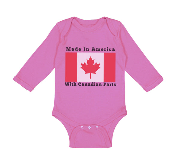 Long Sleeve Bodysuit Baby Made in America with Canadian Parts Style B Cotton