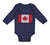 Long Sleeve Bodysuit Baby Made in America with Canadian Parts Style B Cotton