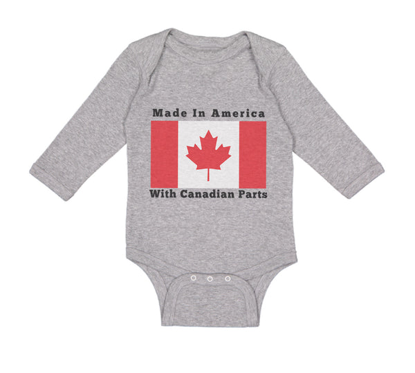 Long Sleeve Bodysuit Baby Made in America with Canadian Parts Style B Cotton