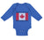 Long Sleeve Bodysuit Baby Made in America with Canadian Parts Style B Cotton