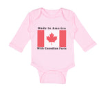 Long Sleeve Bodysuit Baby Made in America with Canadian Parts Style B Cotton