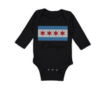 Long Sleeve Bodysuit Baby Chicago Flag Star Valentines Love Boy & Girl Clothes - Cute Rascals