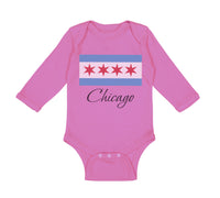 Long Sleeve Bodysuit Baby Chicago Flag Star Valentines Love Boy & Girl Clothes - Cute Rascals