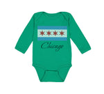Long Sleeve Bodysuit Baby Chicago Flag Star Valentines Love Boy & Girl Clothes - Cute Rascals