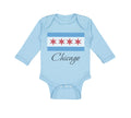 Long Sleeve Bodysuit Baby Chicago Flag Star Valentines Love Boy & Girl Clothes