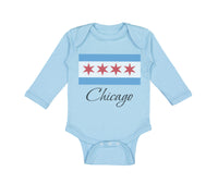 Long Sleeve Bodysuit Baby Chicago Flag Star Valentines Love Boy & Girl Clothes - Cute Rascals