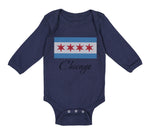 Long Sleeve Bodysuit Baby Chicago Flag Star Valentines Love Boy & Girl Clothes - Cute Rascals