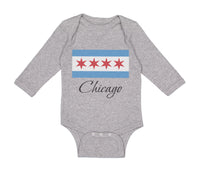 Long Sleeve Bodysuit Baby Chicago Flag Star Valentines Love Boy & Girl Clothes - Cute Rascals