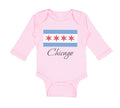 Long Sleeve Bodysuit Baby Chicago Flag Star Valentines Love Boy & Girl Clothes