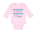 Long Sleeve Bodysuit Baby Chicago Flag Star Valentines Love Boy & Girl Clothes - Cute Rascals