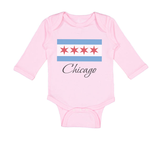 Long Sleeve Bodysuit Baby Chicago Flag Star Valentines Love Boy & Girl Clothes - Cute Rascals