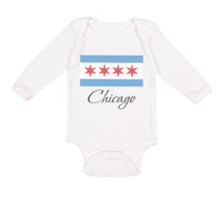 Long Sleeve Bodysuit Baby Chicago Flag Star Valentines Love Boy & Girl Clothes - Cute Rascals