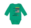 Long Sleeve Bodysuit Baby 50% Colombian 50%American 100% Awesome Cotton