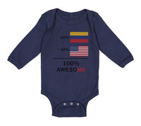 Long Sleeve Bodysuit Baby 50% Colombian 50%American 100% Awesome Cotton - Cute Rascals