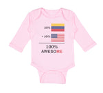 Long Sleeve Bodysuit Baby 50% Colombian 50%American 100% Awesome Cotton - Cute Rascals