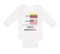 Long Sleeve Bodysuit Baby 50% Colombian 50%American 100% Awesome Cotton - Cute Rascals