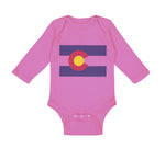 Long Sleeve Bodysuit Baby Colorado Flag Map Boy & Girl Clothes Cotton - Cute Rascals