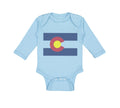 Long Sleeve Bodysuit Baby Colorado Flag Map Boy & Girl Clothes Cotton