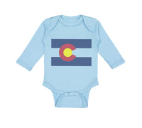 Long Sleeve Bodysuit Baby Colorado Flag Map Boy & Girl Clothes Cotton - Cute Rascals