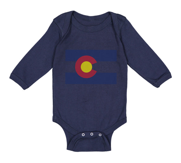 Long Sleeve Bodysuit Baby Colorado Flag Map Boy & Girl Clothes Cotton - Cute Rascals