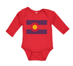 Long Sleeve Bodysuit Baby Colorado Flag Map Boy & Girl Clothes Cotton - Cute Rascals