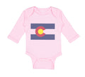 Long Sleeve Bodysuit Baby Colorado Flag Map Boy & Girl Clothes Cotton