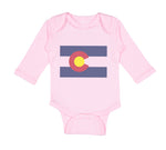 Long Sleeve Bodysuit Baby Colorado Flag Map Boy & Girl Clothes Cotton - Cute Rascals