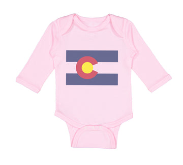 Long Sleeve Bodysuit Baby Colorado Flag Map Boy & Girl Clothes Cotton