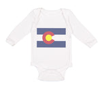 Long Sleeve Bodysuit Baby Colorado Flag Map Boy & Girl Clothes Cotton - Cute Rascals