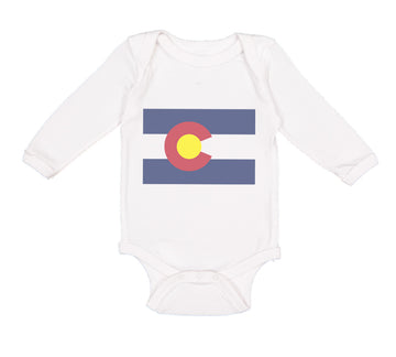 Long Sleeve Bodysuit Baby Colorado Flag Map Boy & Girl Clothes Cotton