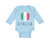 Long Sleeve Bodysuit Baby Italian Italy Soccer Boy & Girl Clothes Cotton