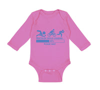 Long Sleeve Bodysuit Baby Triathlon Skills Loading Please Wait Funny Humor