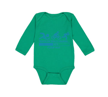 Long Sleeve Bodysuit Baby Triathlon Skills Loading Please Wait Funny Humor