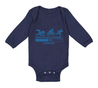 Long Sleeve Bodysuit Baby Triathlon Skills Loading Please Wait Funny Humor