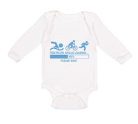 Long Sleeve Bodysuit Baby Triathlon Skills Loading Please Wait Funny Humor