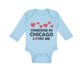 Long Sleeve Bodysuit Baby Someone in Chicago Loves Me Style B Boy & Girl Clothes