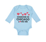 Long Sleeve Bodysuit Baby Someone in Chicago Loves Me Style B Boy & Girl Clothes