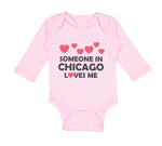 Long Sleeve Bodysuit Baby Someone in Chicago Loves Me Style B Boy & Girl Clothes