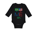 Long Sleeve Bodysuit Baby Brazil Usa Flag Design Boy & Girl Clothes Cotton