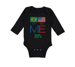 Long Sleeve Bodysuit Baby Brazil Usa Flag Design Boy & Girl Clothes Cotton - Cute Rascals