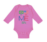 Long Sleeve Bodysuit Baby Brazil Usa Flag Design Boy & Girl Clothes Cotton - Cute Rascals