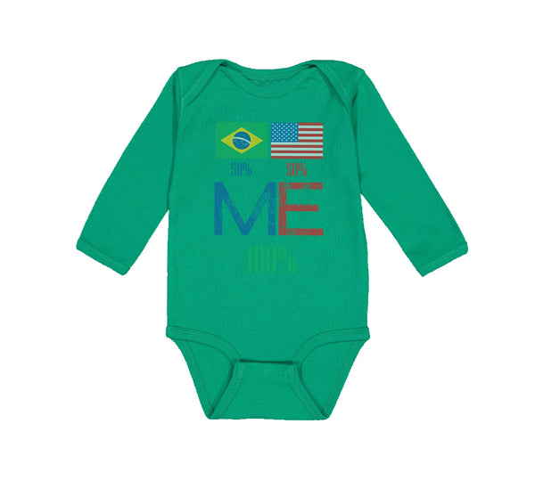 Long Sleeve Bodysuit Baby Brazil Usa Flag Design Boy & Girl Clothes Cotton - Cute Rascals