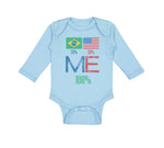 Long Sleeve Bodysuit Baby Brazil Usa Flag Design Boy & Girl Clothes Cotton - Cute Rascals