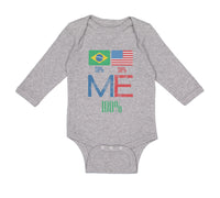 Long Sleeve Bodysuit Baby Brazil Usa Flag Design Boy & Girl Clothes Cotton - Cute Rascals