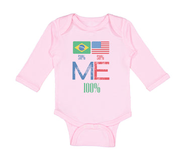 Long Sleeve Bodysuit Baby Brazil Usa Flag Design Boy & Girl Clothes Cotton