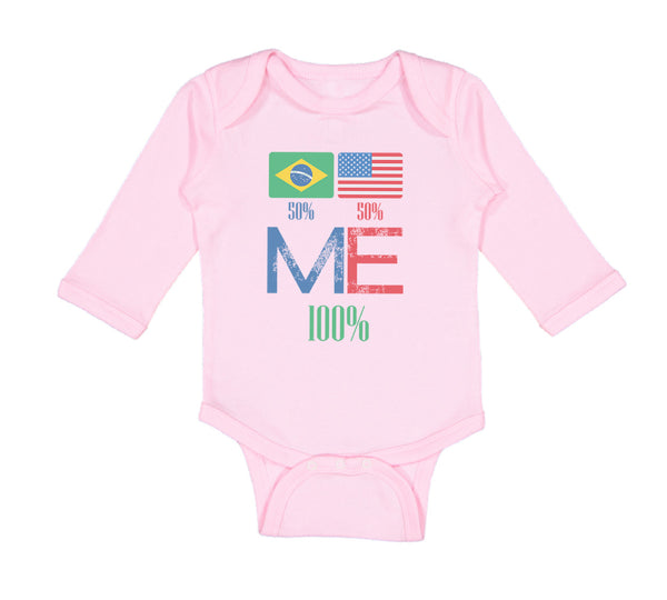 Long Sleeve Bodysuit Baby Brazil Usa Flag Design Boy & Girl Clothes Cotton - Cute Rascals