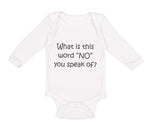 Long Sleeve Bodysuit Baby What Is This Word "No" You Speak of Funny Humor Cotton