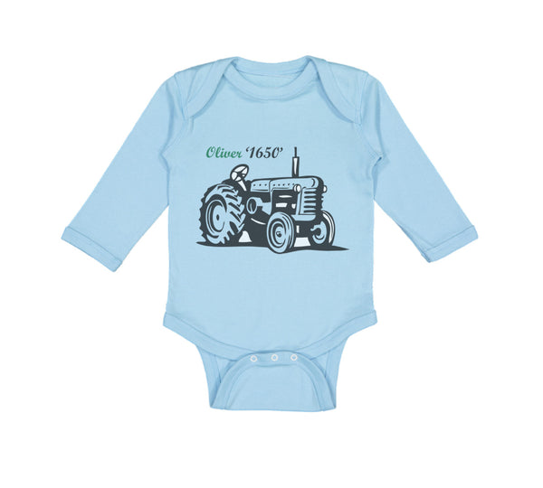 Long Sleeve Bodysuit Baby Oliver Tractors Funny Humor Boy & Girl Clothes Cotton