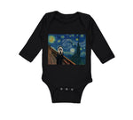Long Sleeve Bodysuit Baby Starry Night Vincent Van Gogh Funny Humor Cotton